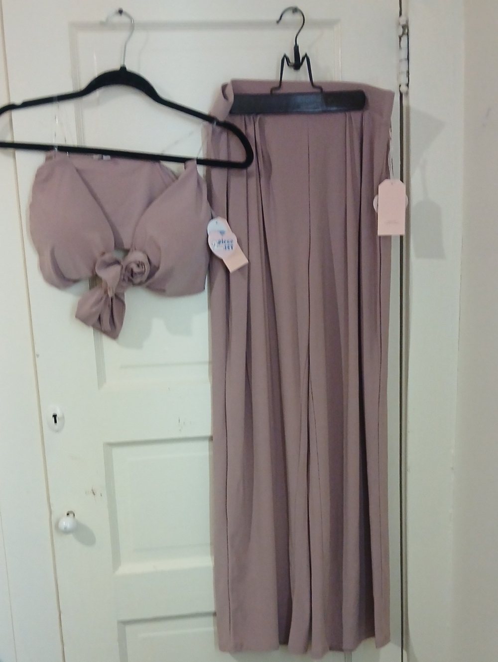 Women's Straight-Leg High-Waist Pants in Mauve